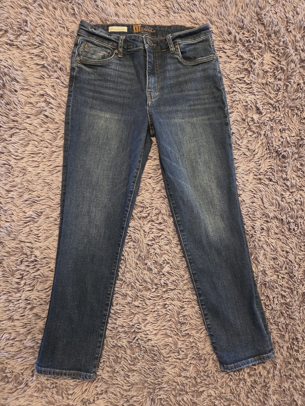 Kut from the Kloth Womens High Rise Straight Jeans - Dark Blue Wash